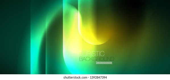 Neon glowing techno lines, hi-tech futuristic abstract background template, vector