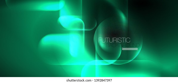 Neon glowing techno lines, hi-tech futuristic abstract background template, vector