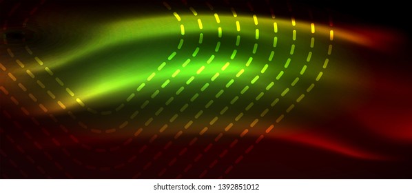 Neon glowing techno lines, hi-tech futuristic abstract background template with square shapes, vector design