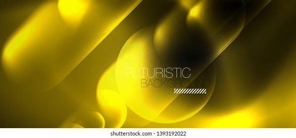 Neon glowing techno lines, hi-tech futuristic abstract background template, vector