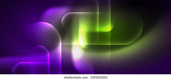Neon glowing techno lines, hi-tech futuristic abstract background template, vector