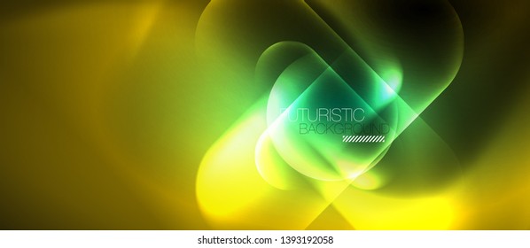 Neon-glühende Techno-Linien, futuristisch-abstrakte High-Tech-Hintergrundvorlage, Vektorgrafik
