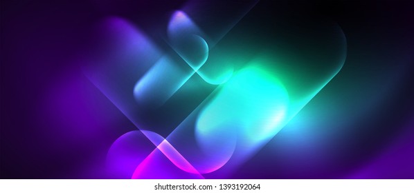 Neon glowing techno lines, hi-tech futuristic abstract background template, vector