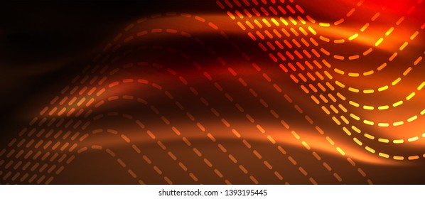 Neon glowing techno lines, hi-tech futuristic abstract background template with square shapes, vector design