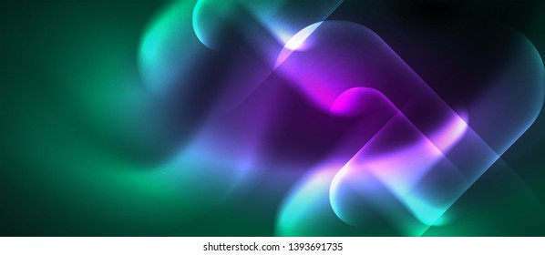 Líneas tecno brillantes de neón, plantilla de fondo abstracto de alta tecnología futurista, vector