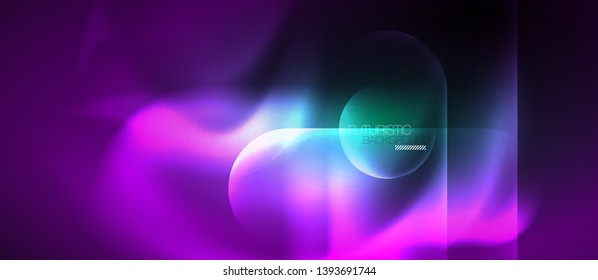 Líneas tecno brillantes de neón, plantilla de fondo abstracto de alta tecnología futurista, vector