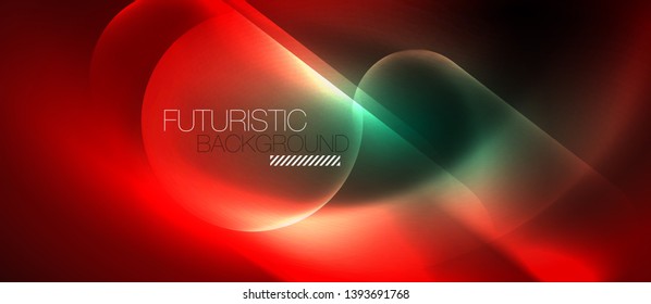 Neon glowing techno lines, hi-tech futuristic abstract background template, vector