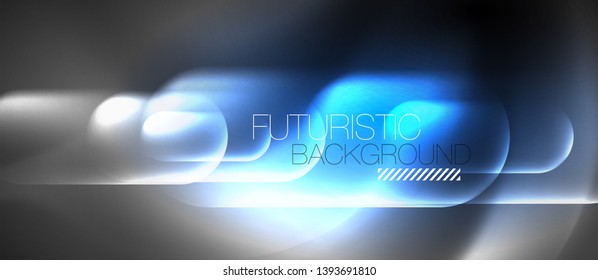 Neon glowing techno lines, hi-tech futuristic abstract background template, vector