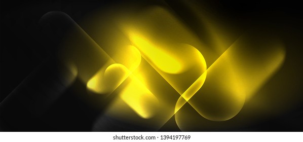 Neon glowing techno lines, hi-tech futuristic abstract background template, vector