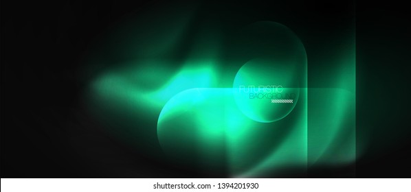 Neon glowing techno lines, hi-tech futuristic abstract background template, vector