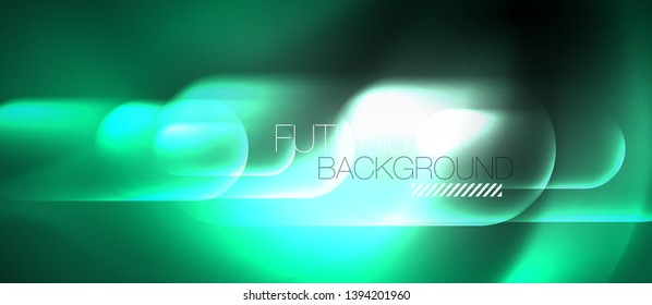 Neon glowing techno lines, hi-tech futuristic abstract background template, vector