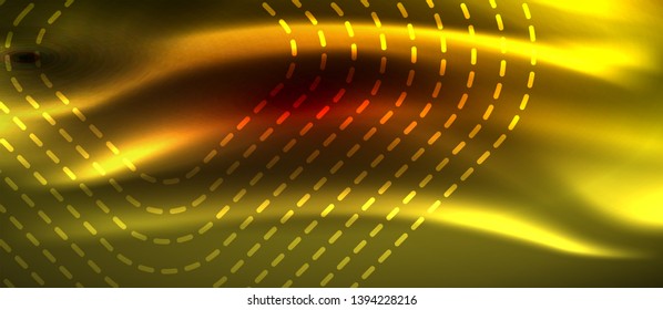 Neon glowing techno lines, hi-tech futuristic abstract background template with square shapes, vector design