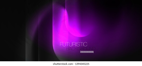 Neon glowing techno lines, hi-tech futuristic abstract background template, vector