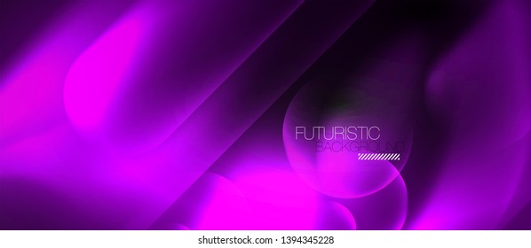 Neon glowing techno lines, hi-tech futuristic abstract background template, vector
