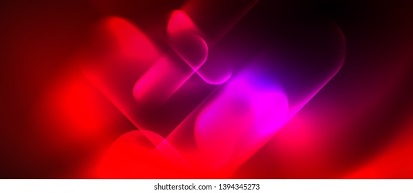 Neon glowing techno lines, hi-tech futuristic abstract background template, vector