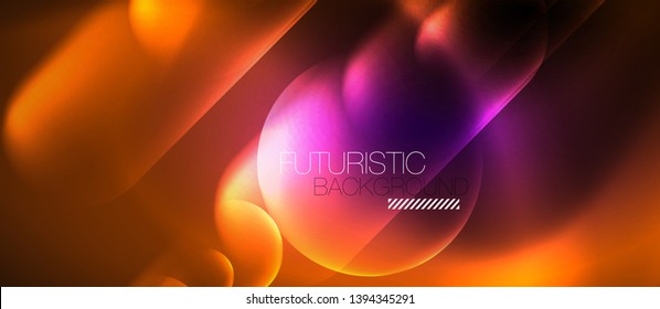 Neon glowing techno lines, hi-tech futuristic abstract background template, vector