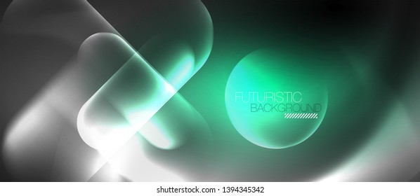 Neon glowing techno lines, hi-tech futuristic abstract background template, vector