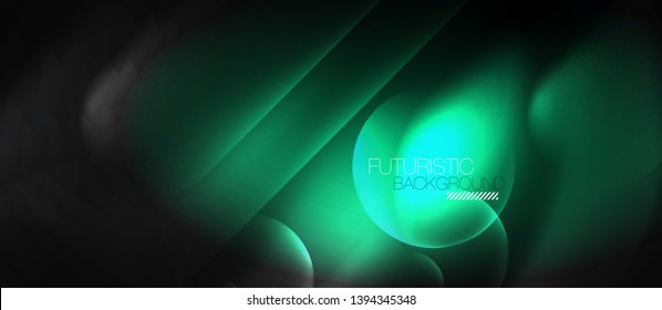 Neon glowing techno lines, hi-tech futuristic abstract background template, vector