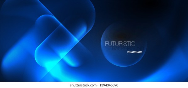 Neon glowing techno lines, hi-tech futuristic abstract background template, vector