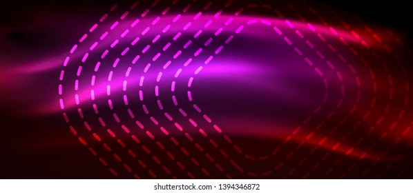 Neon glowing techno lines, hi-tech futuristic abstract background template with square shapes, vector design
