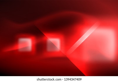 Neon glowing techno lines, hi-tech futuristic abstract background template with square shapes and lines