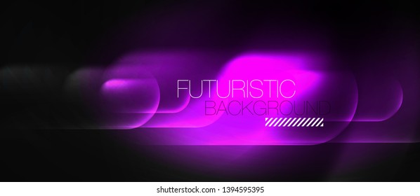 Líneas tecno brillantes de neón, plantilla de fondo abstracto de alta tecnología futurista, vector