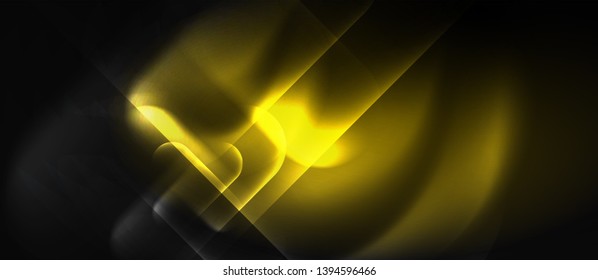 Neon glowing techno lines, hi-tech futuristic abstract background template, vector