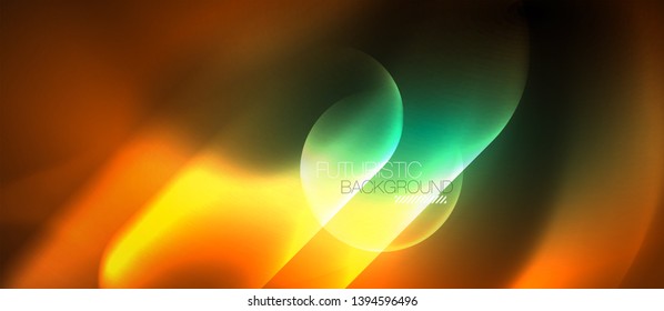 Neon glowing techno lines, hi-tech futuristic abstract background template, vector