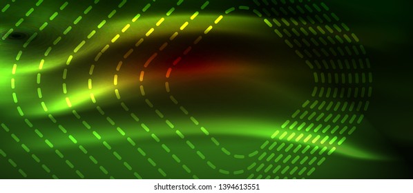 Neon glowing techno lines, hi-tech futuristic abstract background template with square shapes, vector design