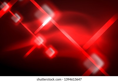 Neonleuchtende Techno-Linien, futuristisch abstrakte High-Tech-Hintergrundvorlage mit quadratischen Formen und Linien