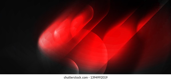 Neon glowing techno lines, hi-tech futuristic abstract background template, vector