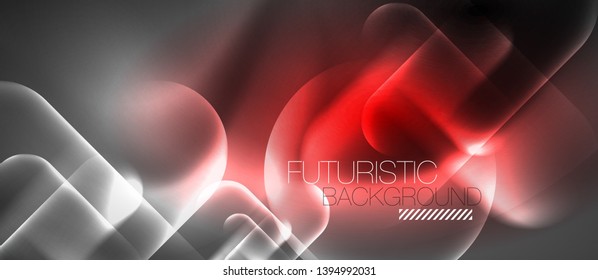 Neon glowing techno lines, hi-tech futuristic abstract background template, vector