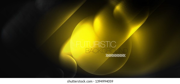 Neon glowing techno lines, hi-tech futuristic abstract background template, vector