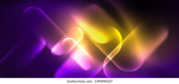 Líneas tecno brillantes de neón, plantilla de fondo abstracto de alta tecnología futurista, vector