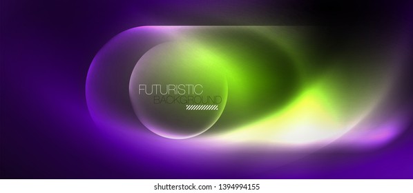 Neon glowing techno lines, hi-tech futuristic abstract background template, vector