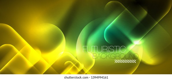 Líneas tecno brillantes de neón, plantilla de fondo abstracto de alta tecnología futurista, vector