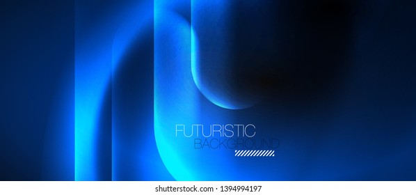 Neon glowing techno lines, hi-tech futuristic abstract background template, vector
