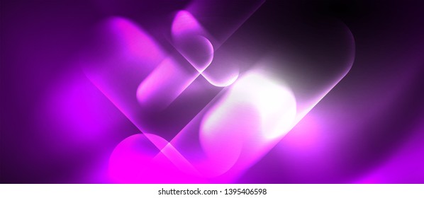 Líneas tecno brillantes de neón, plantilla de fondo abstracto de alta tecnología futurista, vector