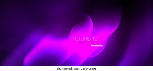 Neon glowing techno lines, hi-tech futuristic abstract background template, vector