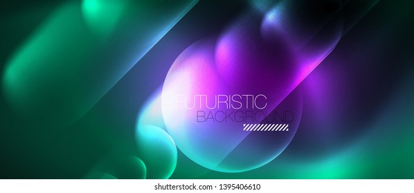 Líneas tecno brillantes de neón, plantilla de fondo abstracto de alta tecnología futurista, vector
