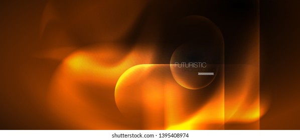 Neon glowing techno lines, hi-tech futuristic abstract background template, vector