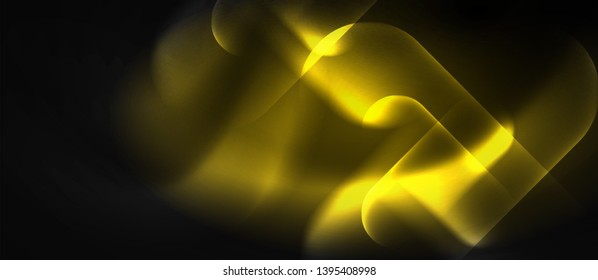 Neon glowing techno lines, hi-tech futuristic abstract background template, vector