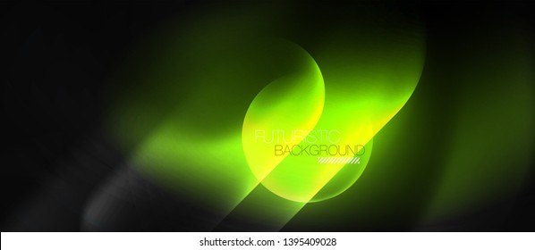 Neon glowing techno lines, hi-tech futuristic abstract background template, vector