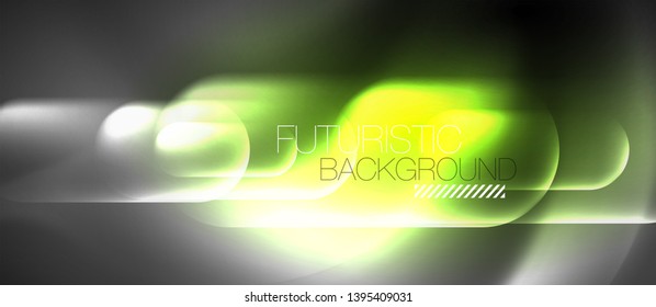 Líneas tecno brillantes de neón, plantilla de fondo abstracto de alta tecnología futurista, vector