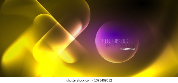 Neon glowing techno lines, hi-tech futuristic abstract background template, vector