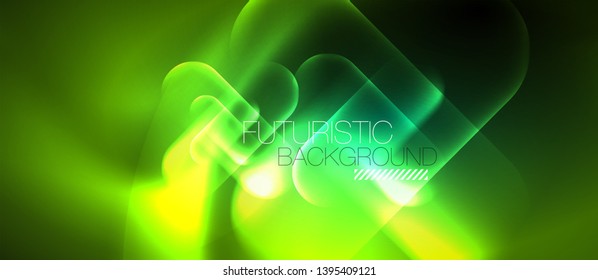 Neon glowing techno lines, hi-tech futuristic abstract background template, vector