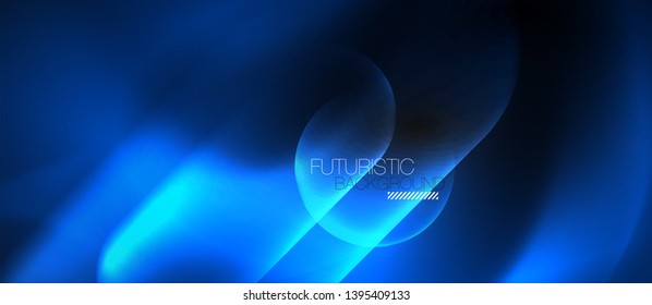 Neon glowing techno lines, hi-tech futuristic abstract background template, vector