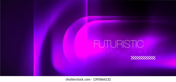 Líneas tecno brillantes de neón, plantilla de fondo abstracto de alta tecnología futurista, vector