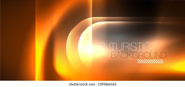 Neon glowing techno lines, hi-tech futuristic abstract background template, vector