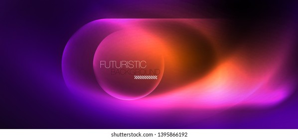 Neon glowing techno lines, hi-tech futuristic abstract background template, vector